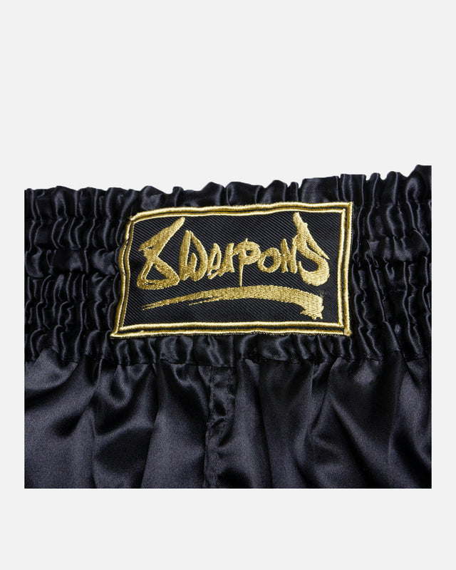 8 WEAPONS Muay-Thai-Shorts Strike - Schwarz/Gold
