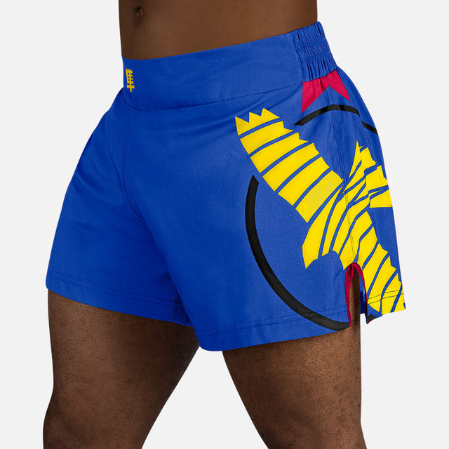 Hayabusa Muay Thai Shorts Icon - Blau/Gelb