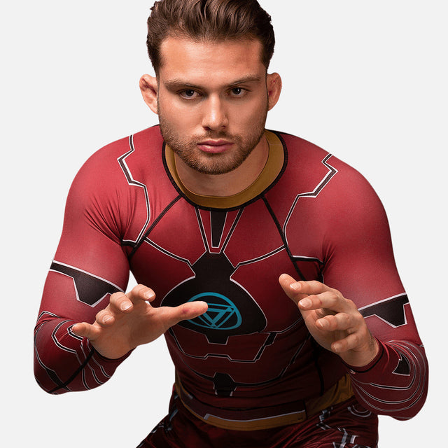 Hayabusa Marvel Rashguard Iron Man Lange Ärmel - Rot