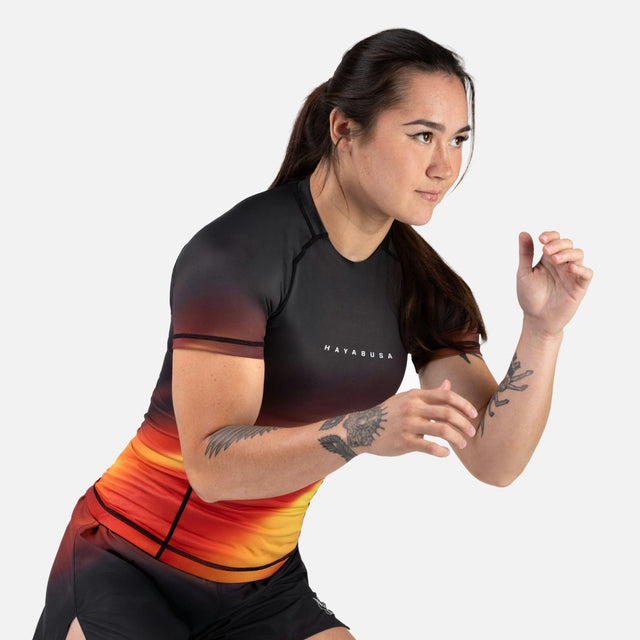 Hayabusa Rashguard Apex Nova Kurzarm Damen - Orange
