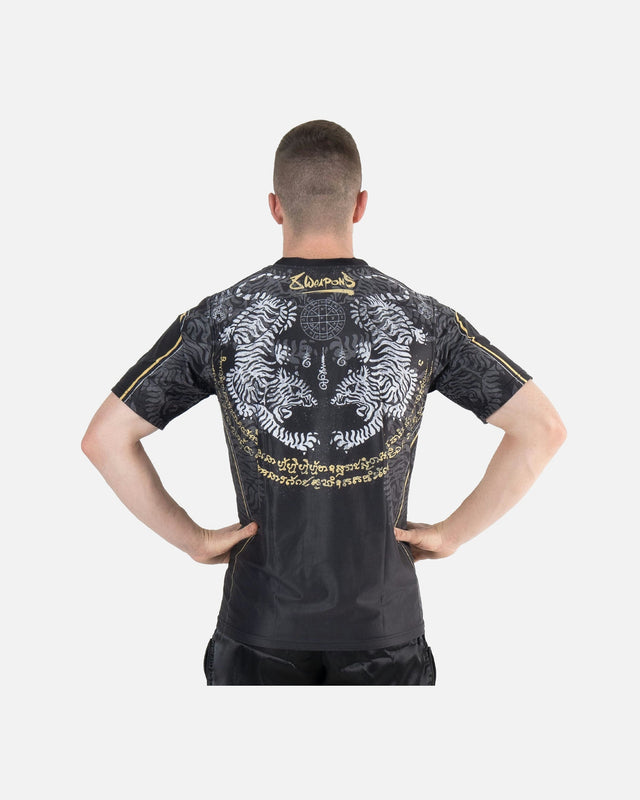 8 WEAPONS T-Shirt Funktionell Tiger Yant - Schwarz/Gelb