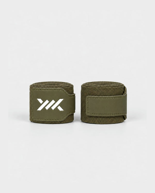 Caged Boxbandagen Essential – Kaki Grün (inklusive Waschbeutel)