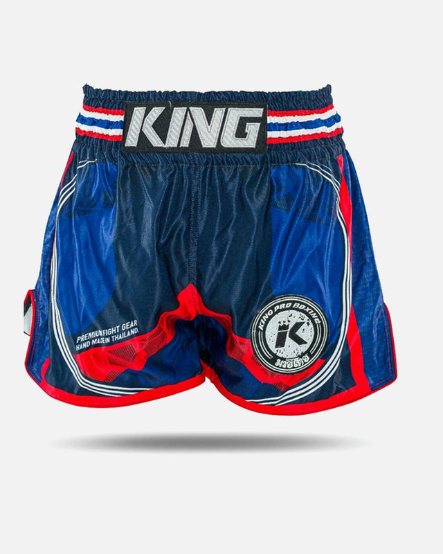 King Pro Boxing Muay-Thai-Shorts Flag - Blau