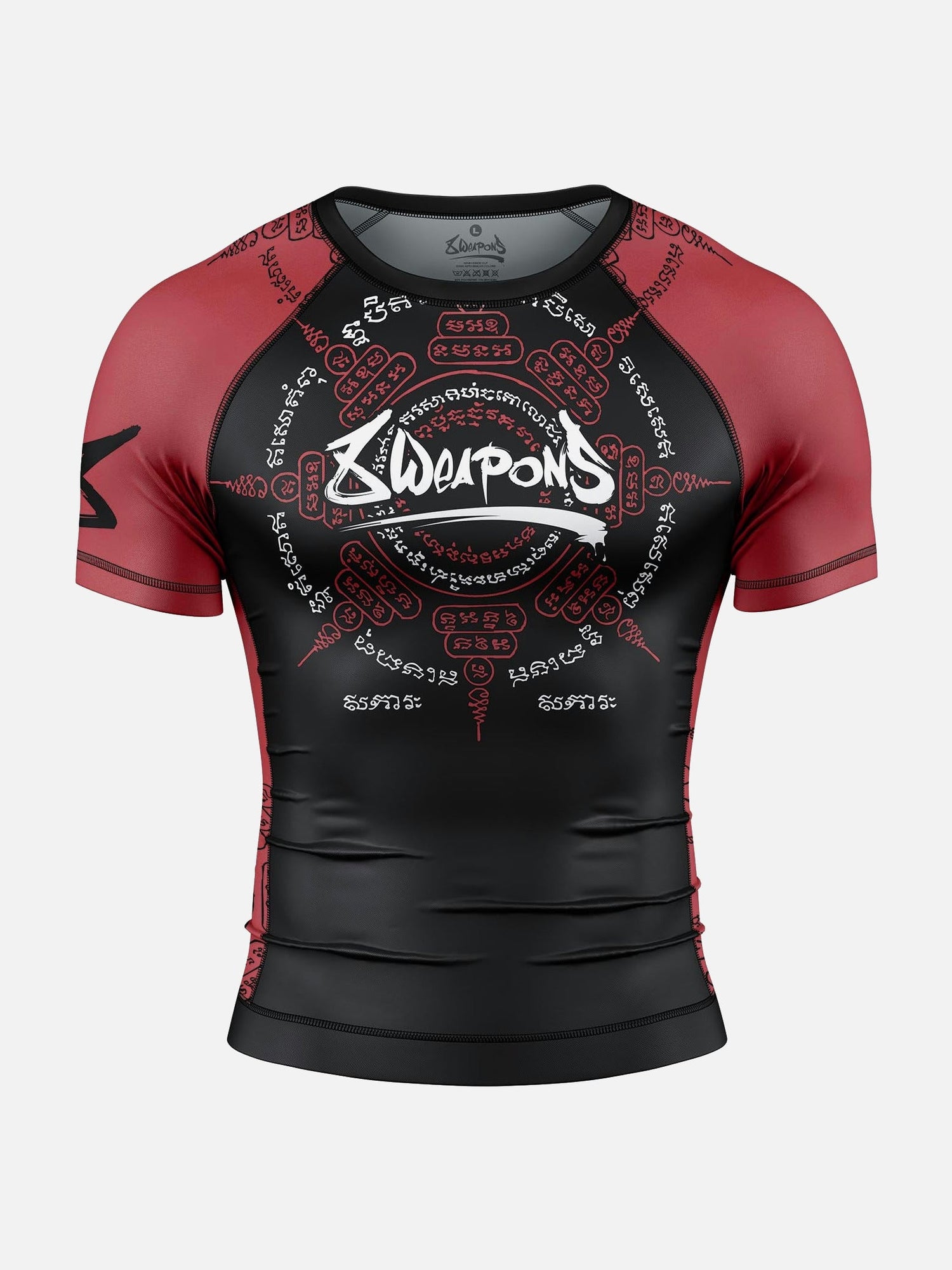 8 WEAPONS Rashguard 8 Ways Yant 2.0 - Schwarz/Bordeaux