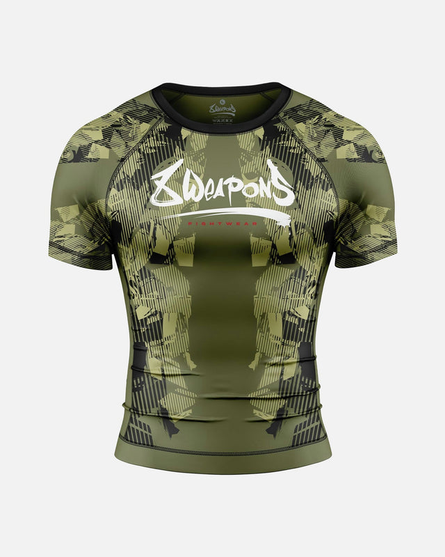 8 WEAPONS Rashguard Hit 2.0 - Oliv/Schwarz