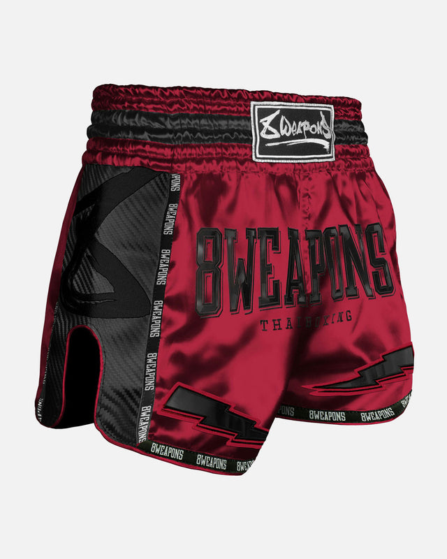 8 WEAPONS Muay-Thai-Shorts Carbon - Rot