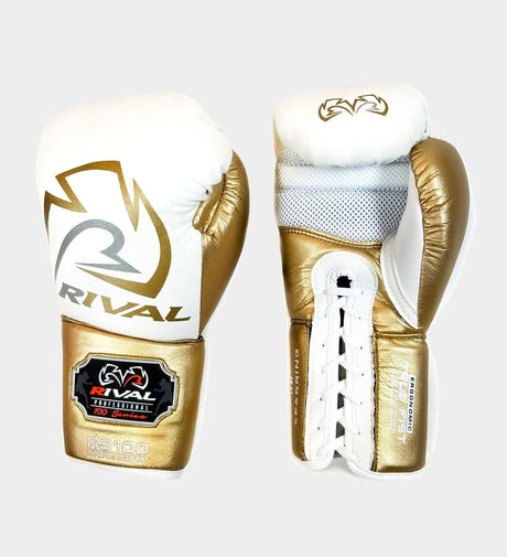 Rival Boxhandschuhe RS100 Professional - Weiss/Gold - The Fight Company Deutschland