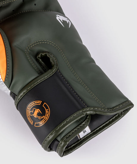 Venum bokhandschoenen Elite - Zwart/Zilver/Kaki