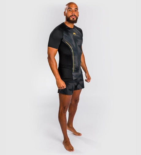 Venum Rashguard Razor Korte Mouwen - Zwart/Goud - Rashguard