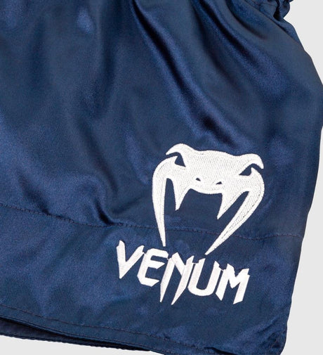 Venum Muay Thai Shorts Classic - Dunkelblau/Weiss - The Fight Company